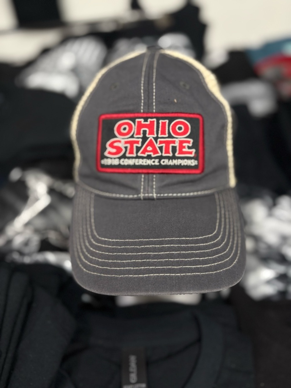 J. America Ohio State Gray and Red Trucker Cap - Picture 1 of 5
